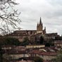 Bazas : Vue gnrale sur cette cit qui possde une longue tradition hospitalire, lie bien sre  sa situation sur le chemin de Compostelle.