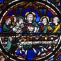 La cathdrale de Bourges ne possde pas un ensemble de vitraux du XIIe et XIIIe sicles quivalent  celui de la cathdrale de Chartres, mais elle possde des vitraux du XIIIe jusqu'au XVIIe sicle permettant de voir l'volution de cet art : Vitrail de la cathdrale: la Cne
