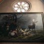 Intrieur de l'glise Saint-Nicolas : grande peinture de la conversion de Saint Hubert ralise par Jules-Bertrand Glibert .
