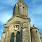 Captieux : Eglise Saint-martin, Faade occidentale et clocher. 