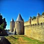 Durant le XIIIe sicle, les rois de France ordonnrent la construction d'une seconde enceinte extrieure autour de la Cit. Les tours sont rondes, souvent basses et dpourvues de toiture pour n'offrir aucun abri  des assaillants qui les auraient conquises contre les tirs venus de l'enceinte intrieure. L'enceinte est entoure d'un foss sec sauf aux endroits ou le dnivel ne rend pas cette dfense ncessaire. L'espace entre les deux enceintes est amnag en lices qui sont utilises en temps de paix pour les manifestations en tous genres. Les murailles atteignent une hauteur de 10  12 mtres.