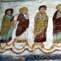 Du XIIe au XIVe sicle ce baptistre devenu glise s'enrichit d'une ornementation picturale  fresques... 