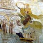 Cavaliers au manteau flottant: l'un trs effac reprsente  l'empereur Constantin 
