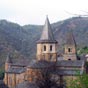 La premire vision de l'abbatiale Sainte Foy lorsque l'on arrive...