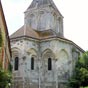 Eglise Notrte-Dame de Gargilesse : Le chevet avec abside et absidioles  pans coups.