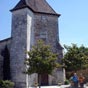 Horsarrieu : plerins devant l'glise Saint-Martin.
