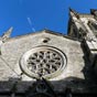 La Role : La rosace du portail ouest et le clocher nogothiques de l'glise Saint-Pierre.