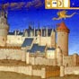 Les trs riches heures du Duc de Berry : Le chteau de Lusignan a t probablement l'un des plus grands chteaux forts construits en France. Il fut le sige des seigneurs de Lusignan dont des membres de la famille furent roi de Chypre et de Jrusalem notamment Amaury II de Lusignan, roi de Jrusalem. La lgende dit qu'il fut construit par la fe Mlusine pour son mari Raymondin. Le chteau apparat dans la miniature du mois de mars des Trs Riches Heures de Jean Ier de Berry, le chteau lui ayant appartenu. On voit Mlusine au-dessus de la tour de droite sous forme d'un dragon ail. Cette image illustre la scne finale de la lgende de Mlusine. Ayant, autrefois, assassin son pre, maudite par sa mre, elle est condamne  prendre, tous les samedis, l'apparence d'une femme poisson. Nul ne doit la voir ainsi, pas mme son mari, Raimondin. Mais il la surprend dans son bain, peignant ses longs cheveux d'or. Mlusine s'chappe par une fentre du chteau et disparat  jamais dans les airs sous la forme d'un dragon ail.  