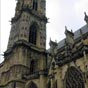 La Tour Bohier fut construite du XIVe au XVIe sicle dans la partie sud de la nef. Elle porte le nom du 85e vque de Nevers, Jean VIII Bohier qui la fit difier. Elle s'lve  52 m, est flanque de contreforts polygonaux. Le clocher a miraculeusement t pargn par le bombardement de juillet 1944. 