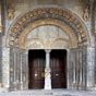 Cathdrale Sainte-Marie : Le portail ouest sous le sous le clocher-porche.