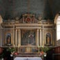 Le retable de l'glise Saint Pierre. L'intrieur de l'glise est typiquement basque.