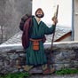 Un plerin nous attendait  l'entre de Saint-Chely-d'Aubrac !