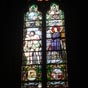 Sainte-Foy: Dans l'glise Notre-Dame, vitrail reprsentant Adam et Eve chasss du paradis...