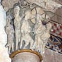 Arrestation du Christ (Chapelle St Joseph, collatral nord) : Le Christ est arrt, mains lies, tenu par un soldat, en prsence de Judas et dautres soldats.