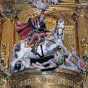 Burgos, mus�e de la cath�drale : Cette repr�sentation de saint Jacques en matamore, guerrier tueur de maures est rare en europe, except� l'Espagne. Cette repr�sentation remonte � son apparition suppos�e dans la bataille de Clavijo en 844. Saint Jacques devient le champion de la Reconqu�te contre l'ennemi musulman. CF