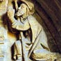 L�on (Reliegos-L�on), cath�drale Santa-Maria : repr�sentation assez rare repr�sentant saint Jacques, priant � genoux, CF.