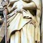 Reims (Marne), cath�drale Notre-Dame : statue de saint Jacques pr�sente sur la tour sud.