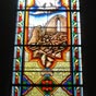 La Chtre : Vitrail en l'glise Saint-Germain, l'croulement.