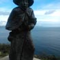 Vers le Cabo Fisterra:nous croisons ce beau plerin!!