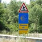 En Espagne, ce panneau implant le long des routes rappelle que le Chemin de Saint-Jacques est class 