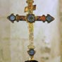 Croix reliquaire de Saint Louis en l'glise Saint-Hilaire  Orval (XIIIe). La tradition veut que la croix reliquaire ait t offerte par le roi saint Louis au seigneur d'Orval, Henri II de Seuly.  