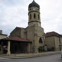glise paroissiale ddie  Saint Ferrol et  Saint Etienne (XVIIII s.): servait autant aux bndictins (jusquen 1774) qu la paroisse (tour octogonale  bulbe).
