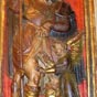 Saint Roch en la cathdrale Sainte Marie. Il est reprsent avec tous ses attributs : le genou droit dnud (symbole dinitiation) lange bnissant les stigmates de la lpre et le chien (psychopompe) passeur dme.